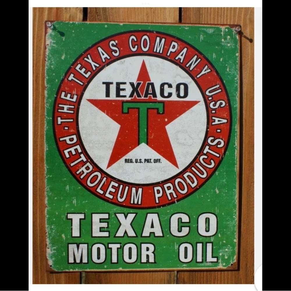 TEXACO MOTOR OIL TIN SIGN